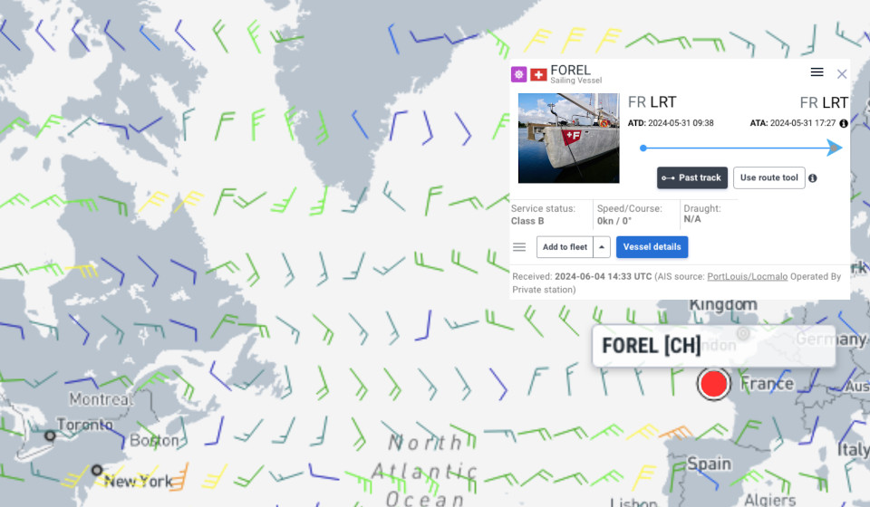 Map FOREL Groenland 2024 - Marine Traffic